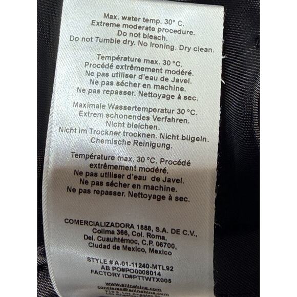 Anine Bing Camden Jacket Black and Grey Check Sz Sm Boss Faux Leather Trim NWT - Picture 10 of 15